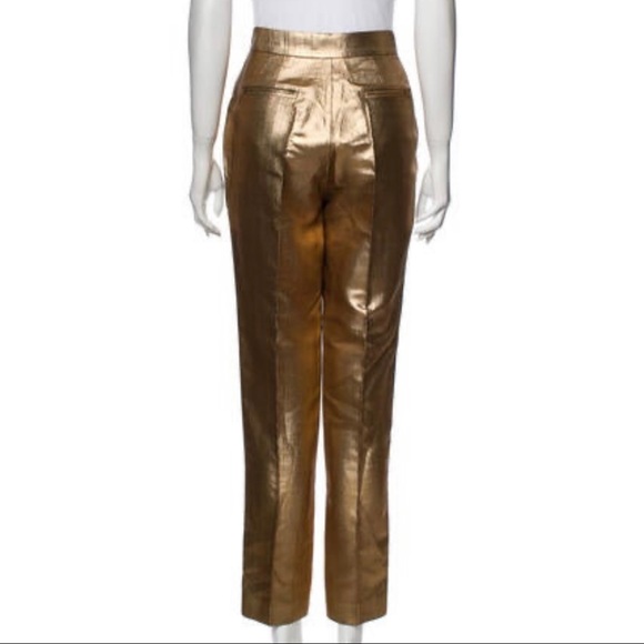 NWT Dice Kayek Gold Tapered Black Side Stripe Trousers - Size 6 - Picture 3 of 12